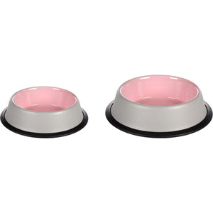 FLAMINGO Castron pentru pisici, din inox, Roz, 200 ml