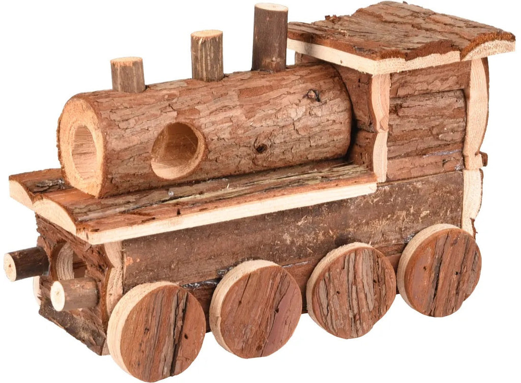 FLAMINGO Căsuţă pentru rozătoare, din lemn, Locomotivă, 25,5x11x16CM - Maxi-Pet.ro