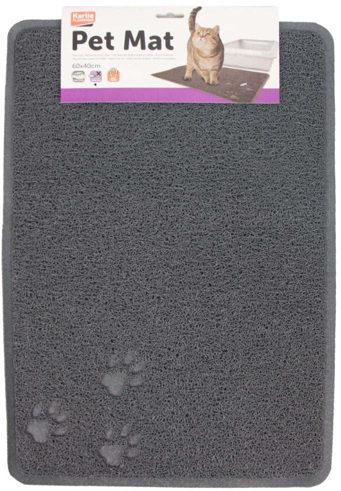FLAMINGO Covoras pentru pisici, pentru asezat langa litiera 60x40cm, Gri