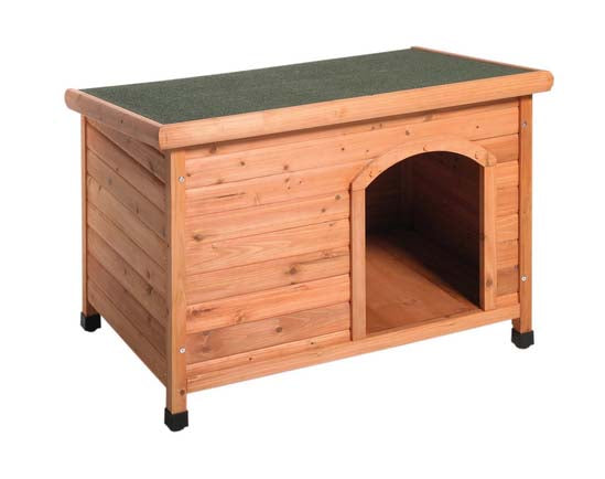 FLAMINGO Cuşcă pentru câini Classic, lemn, acoperiş plat impermeabil - Maxi-Pet.ro