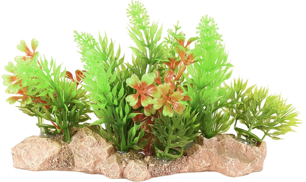FLAMINGO Decor pentru acvarii, Planta verde, 15x7x10 cm