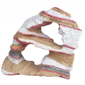 FLAMINGO Decoratiuni pentru acvariu Piatra Curcubeu 2 gauri 14x6x12,5cm