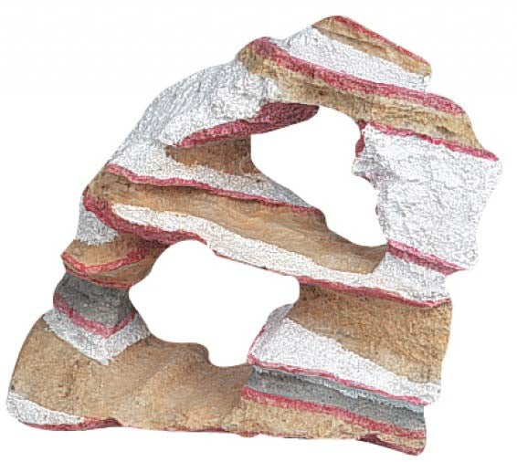 FLAMINGO Decoratiuni pentru acvariu Piatra Curcubeu 2 gauri 14x6x12,5cm