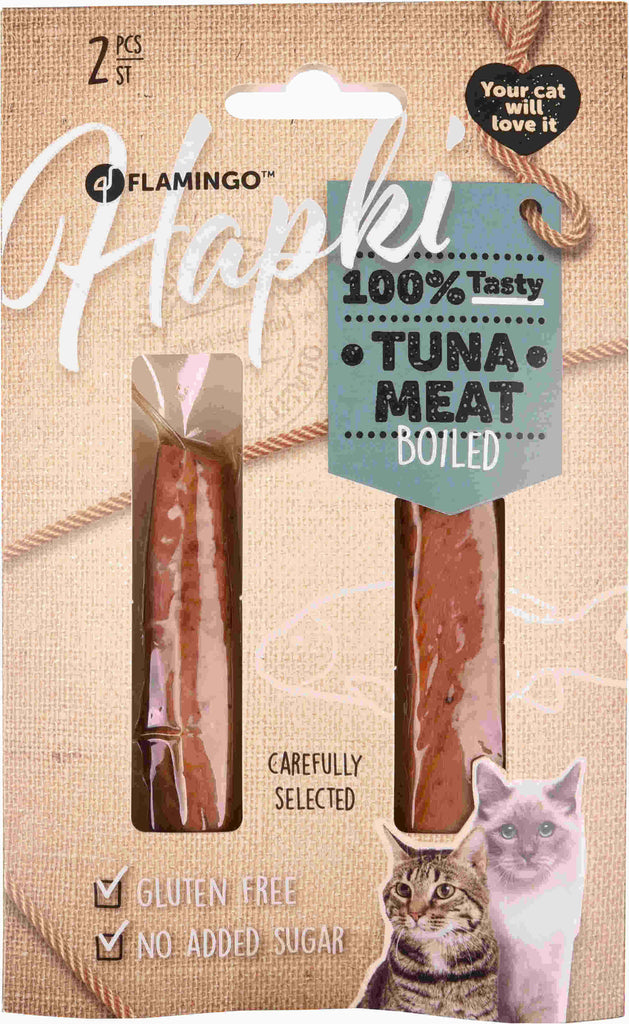 FLAMINGO Hapki Delicatese pentru pisici, carne de ton fiarta, 2 bucati, 35g