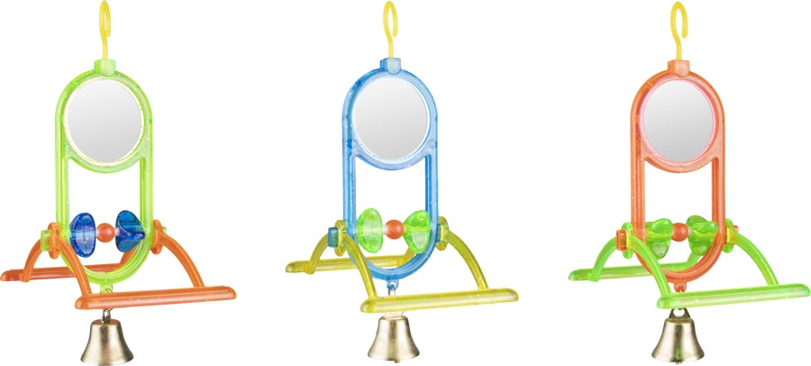 FLAMINGO Jucărie cu oglindă şi clopoţel pentru peruşi, 12x7x16,5cm - Maxi-Pet.ro