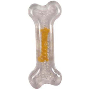FLAMINGO Jucarie pentru caini, in forma de Os, din TPR, cu aroma de Pui, 8cm