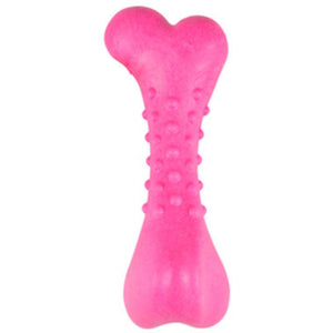 FLAMINGO Jucarie pentru caini in forma de Os Dina cu aroma de zmeura 13cm