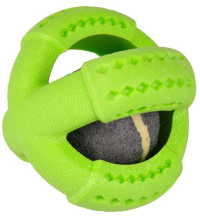 FLAMINGO Jucarie pentru caini Minge Tenis Dina cu aroma de menta 11cm