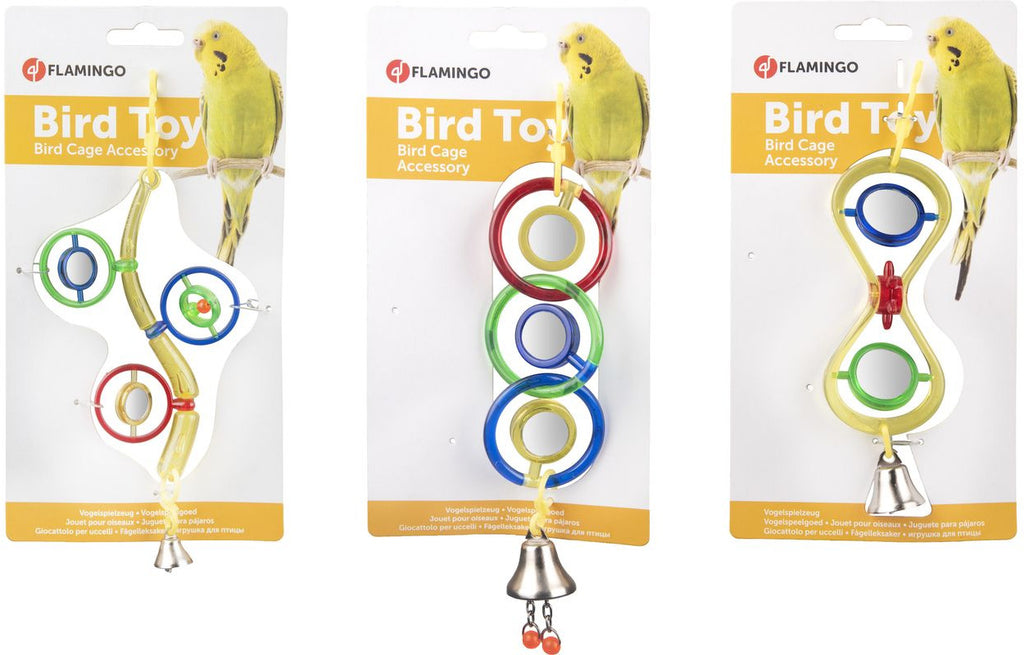 FLAMINGO Jucărie pentru păsări, cu oglindă şi clopoţel, 5x15cm diverse modele - Maxi-Pet.ro
