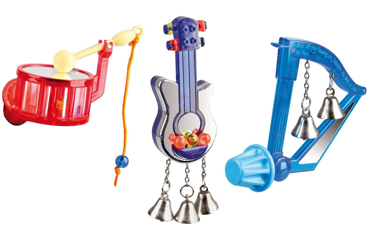 FLAMINGO Jucarie pentru pasari MUSIC cu oglinda si clopotei 8cm, diverse modele