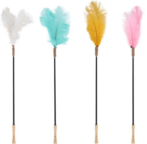 FLAMINGO Jucarie pentru pisici, Undita telescopica, cu pene, 61-186cm