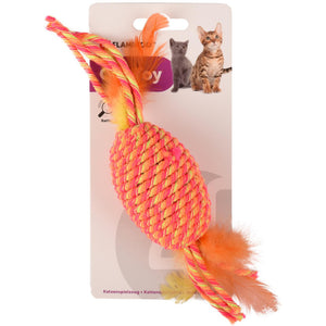 FLAMINGO Jucarie pentru pisici BIBI, din sfoara si pene, portocaliu, 29 cm