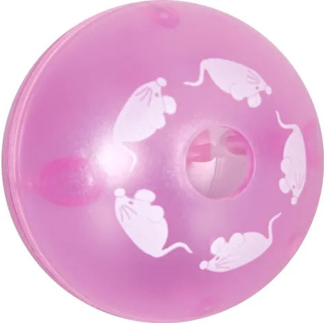 FLAMINGO Jucarie pentru pisici Minge roz, cu eliberare recompense, 5,5cm