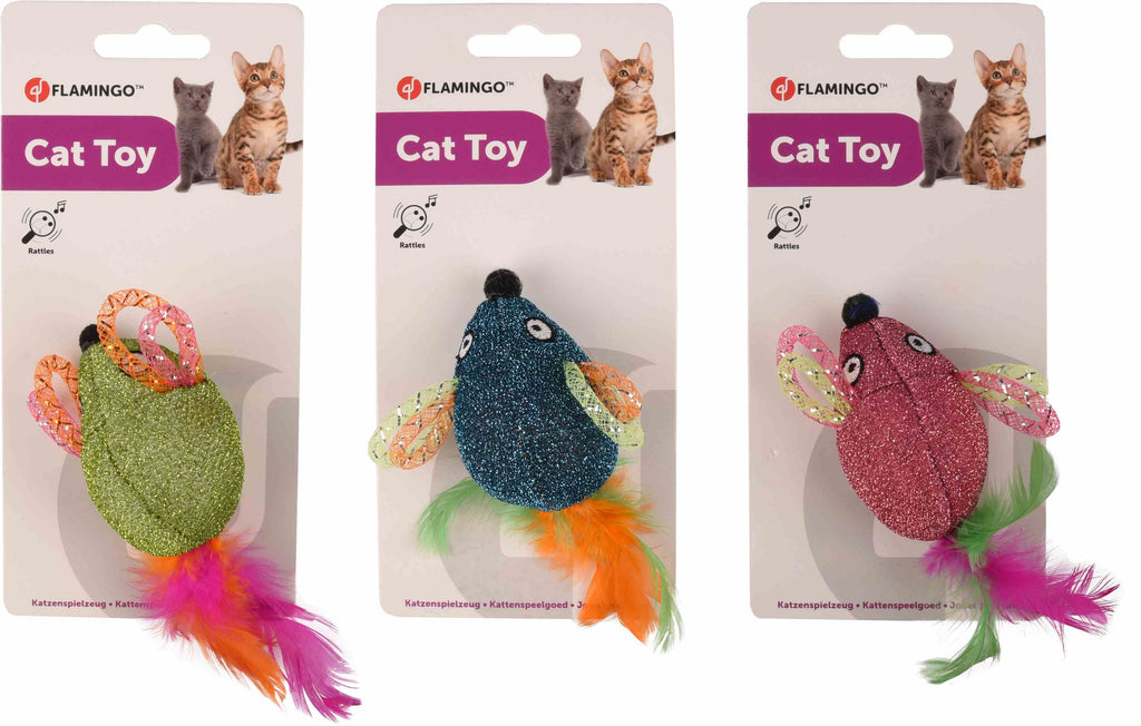 FLAMINGO Jucărie pentru pisici Şoricel, 15cm, diverse culori - Maxi-Pet.ro
