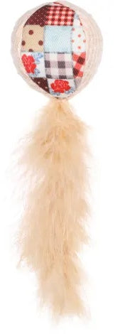 FLAMINGO Jucarie pentru pisici Vinta, Minge, cu pene, 15cm
