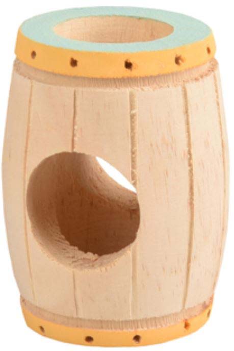 FLAMINGO Jucărie pentru rozătoare Tinta, butoi din lemn, 9x6,5x6,5 cm - Maxi-Pet.ro