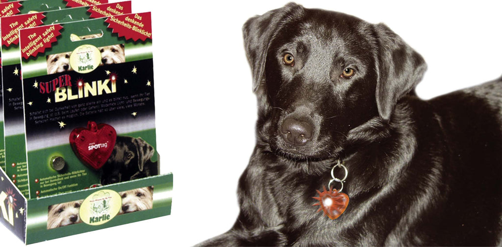 FLAMINGO Medalion pentru câini, inimă Super Blinki, iluminat noaptea, în mişcare - Maxi-Pet.ro