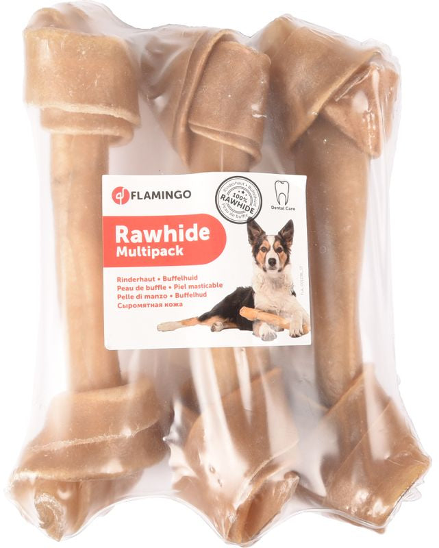 FLAMINGO Rawhide Snack de mestecat 100% Piele de Vaca, forma Os