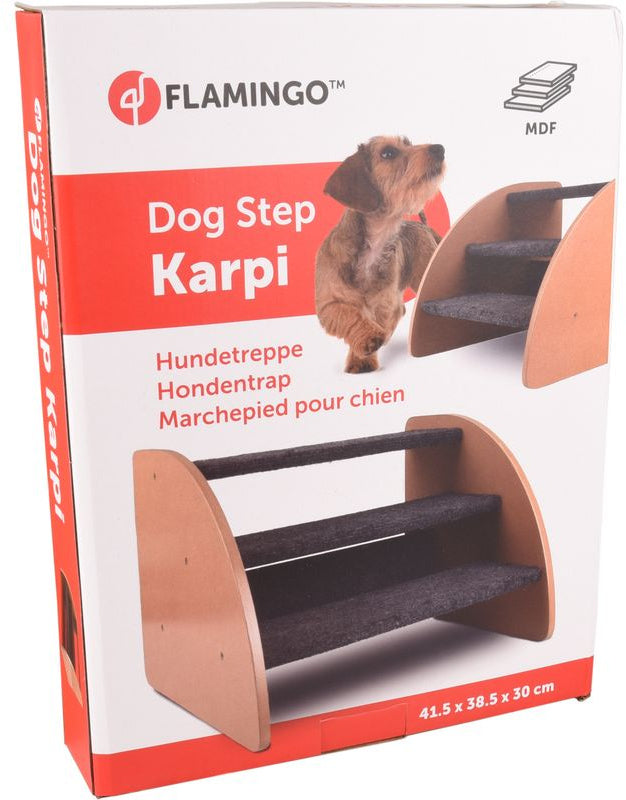 FLAMINGO Scara pentru caini KARPI, 41,5x38,5x30cm, Gri