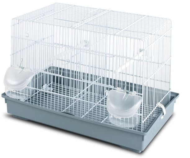 FOP Colivie pentru pasari COVA 1 alba, cu tavita de diferite culori 44x27x32cm