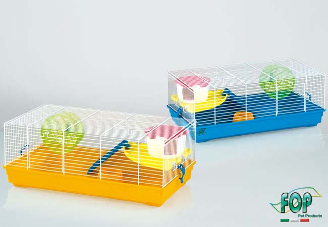 FOP Cusca pentru hamsteri Duffy alba, tavita diferite culori - 58x32x22cm