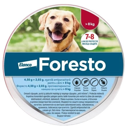 FORESTO Zgarda Antiparazitara pentru Caini de Talie Medie si Mare (8kg)