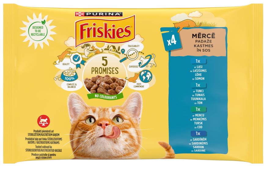FRISKIES Adult Plic hrana umeda pentru pisicute, cu Somon 4x85g