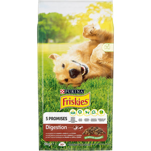 FRISKIES Hrana uscata DIGESTION pentru caini Adulti, Vita, Miel si Cicoare 9kg