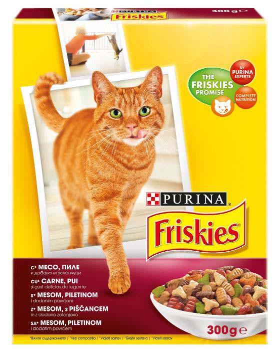 FRISKIES Hrana uscata pentru pisici Adulte, cu Carne, Pui şi Legume