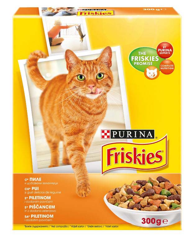 FRISKIES Hrana uscata pentru pisici Adulte, cu Pui, Ficat şi Legume