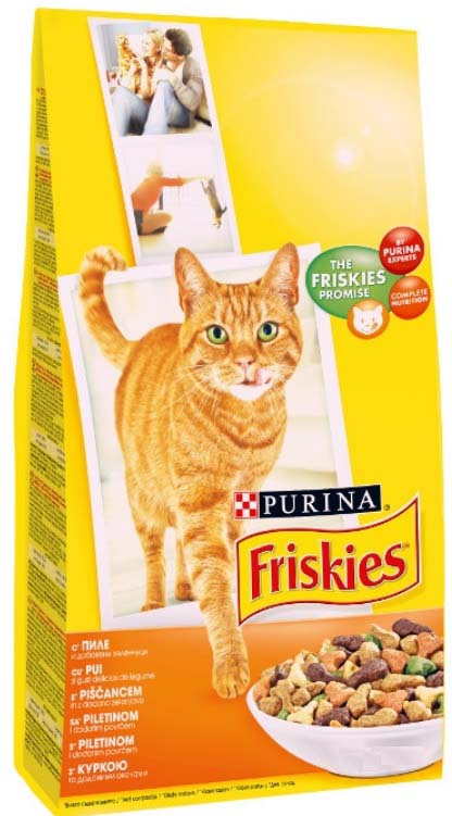 FRISKIES Hrana uscata pentru pisici Adulte, cu Pui, Ficat şi Legume 10kg