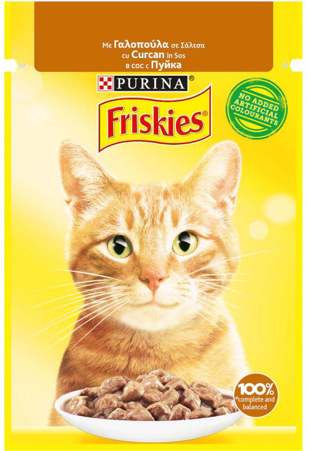 FRISKIES Plic hrana umeda pentru pisici, cu Curcan in Sos 85g