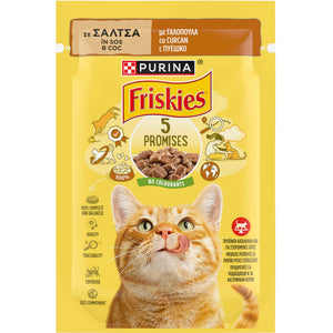 FRISKIES Plic hrana umeda pentru pisici, cu Curcan in Sos 85g
