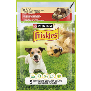 FRISKIES Plic hrana umeda pt caini Adult Vita si Cartofi in aspic 85g 