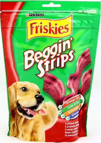 FRISKIES Recompese pentru câini Beggin' Strips - Crispy Bacon 120g - Maxi-Pet.ro