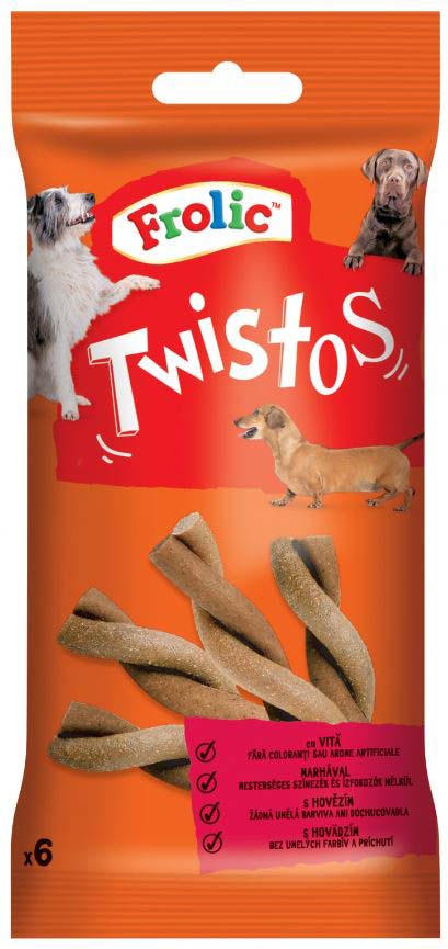 FROLIC Recompensă pentru câini Twistos, cu Vită 105g - Maxi-Pet.ro