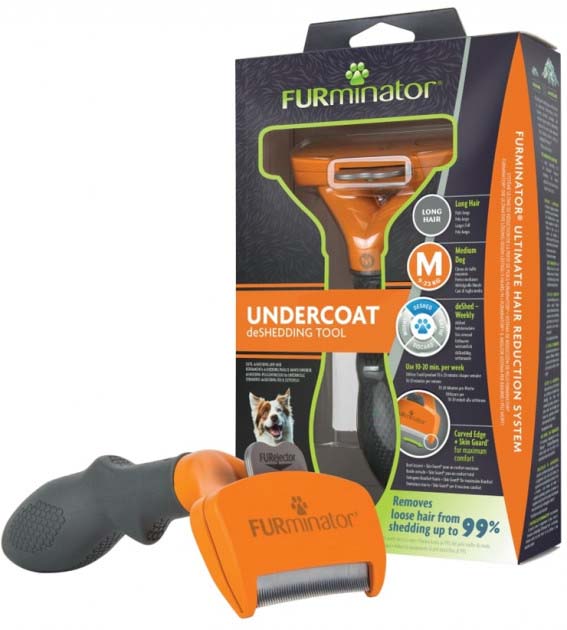 FURminator Perie pentru caini cu par lung, cu greutatea intre 9kg - 23kg