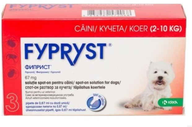 FYPRYST Dog 67mg S (2-10kg) x  3 pipete - comandat per 1 pipeta