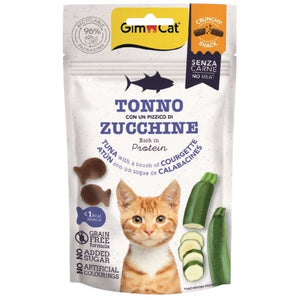 GIMCAT Crunchy SNACKS Recompense pentru pisici, cu Ton si dovlecei 50g