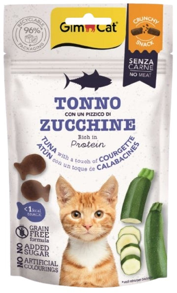 GIMCAT Crunchy SNACKS Recompense pentru pisici, cu Ton si dovlecei 50g