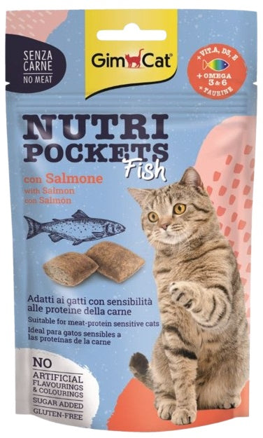 GIMCAT Nutri Recompense pentru pisici, cu Peste si Somon 60g