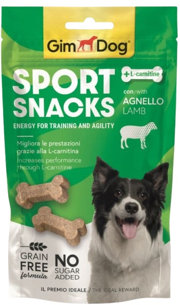 GIMDOG Sport Snacks mini oase cu Miel si L-carnitina 60g