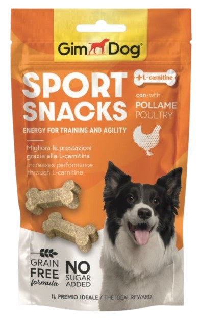 GIMDOG Sport Snacks mini oase cu Pui si L-carnitina 60g