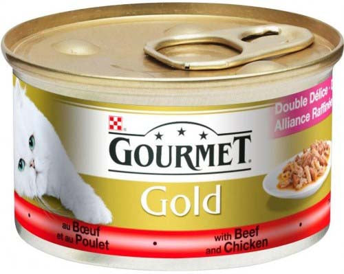 GOURMET Gold Conserva pentru pisici Double Pleasure cu Vita şi Pui 85g