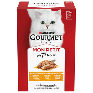 GOURMET Mon Petit Pachet plicuri pentru pisici, Curcan, Pui si Rata 6x50g