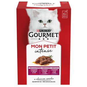 GOURMET Mon Petit Pachet plicuri pentru pisici, Vitel, Vita si Miel 6x50g