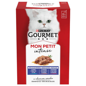 GOURMET Mon Petit Pachet plicuri pentru pisici Pastrav, Somon si Ton 6x50g