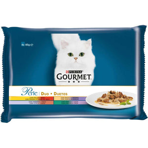 GOURMET Perle Pachet plicuri hrana umeda DUET Carne frageda 4x85g
