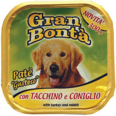 GRAN BONTA Pate pentru caini, cu Curcan si Iepure 300g