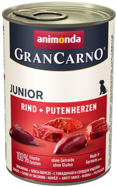 GRANCARNO JUNIOR, conserva cu Vita si Inima de Curcan 400g